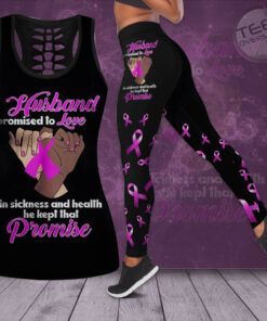 Husband Promised To Love In Sickness And Health He Kept That Promise Breast Cancer Awareness 3D Hollow Tank Top Leggings