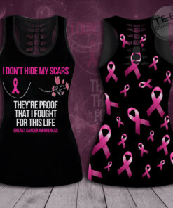 I DonT Hide My Scars Breast Cancer Awareness 3D Hollow Tank Top Leggings 01