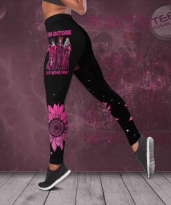 In October We Wear Pink Breast Cancer Awareness 3D Hollow Tank Top Leggings BCAS036 02