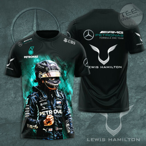 Lewis Hamilton Mercedes AMG Petronas F1 Team 3D T shirt S24