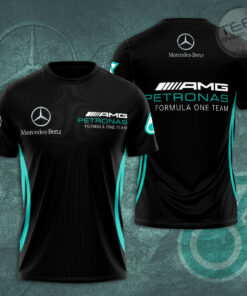 Mercedes AMG Petronas F1 2022 Team 3D T Shirt Black
