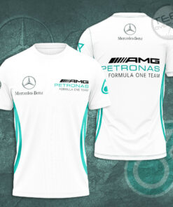 Mercedes AMG Petronas F1 2022 Team 3D T Shirt White