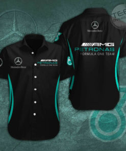 Mercedes AMG Petronas F1 Team 3D H02 Short Sleeve Dress Shirt