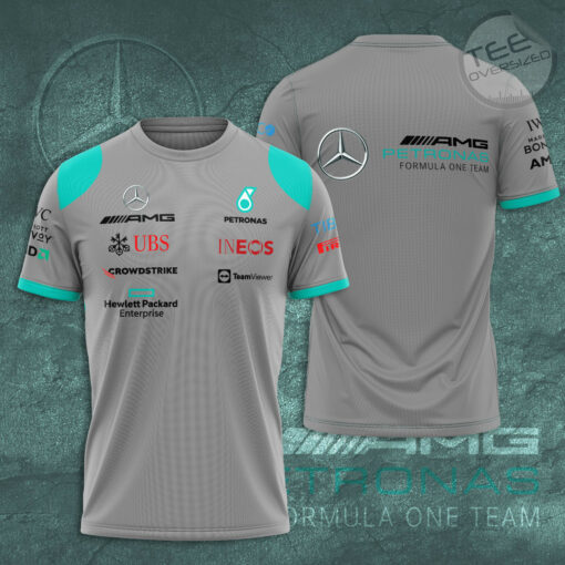 Mercedes AMG Petronas F1 Team 3D T Shirt S2 Gray