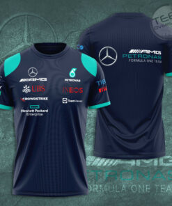 Mercedes AMG Petronas F1 Team 3D T Shirt S2 Navy