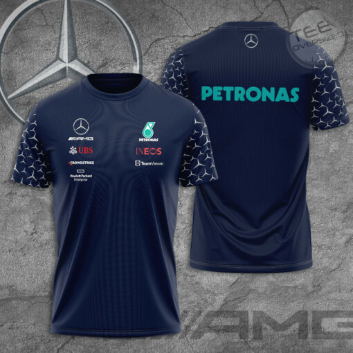 Mercedes AMG Petronas F1 Team 3D T Shirt S3 Navy