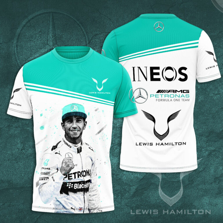 Lewis Hamilton - Mercedes AMG Petronas F1 Team T-shirt S23 - Oversized Tee, size big, plus size 