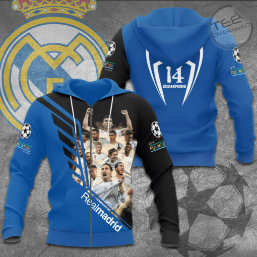 Real Madrid 3D Shirt Ver Zip Hoodie