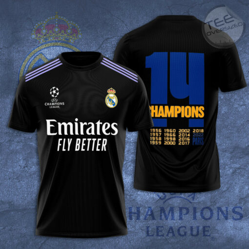 Real Madrid 3D T Shirt S1 black