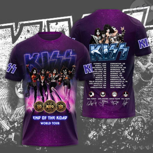 Kiss Band Purple T shirt OVS231123S2