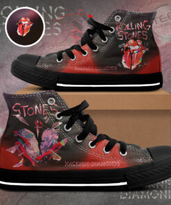 The Rolling Stones High Top Canvas Shoe OVS141123S4 Black