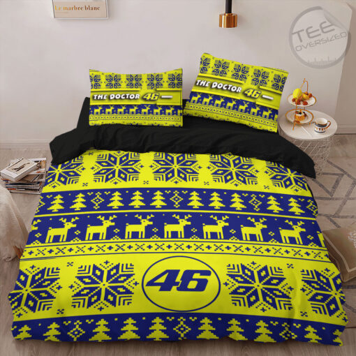 VR46 Valentino Rossi luxury Christmas bedding set OVS231023S5