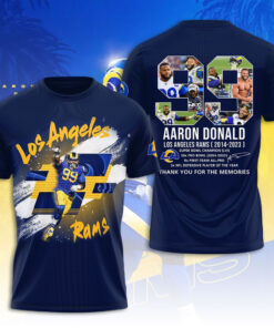 Aaron Donald X Los Angeles Rams Navy T shirt OVS0424ZP