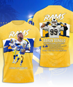 Aaron Donald X Los Angeles Rams Yellow T shirt OVS0424ZO