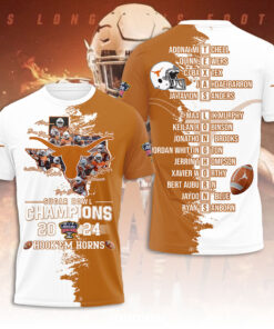 Texas Longhorns Football White Orange T shirt OVS0424J