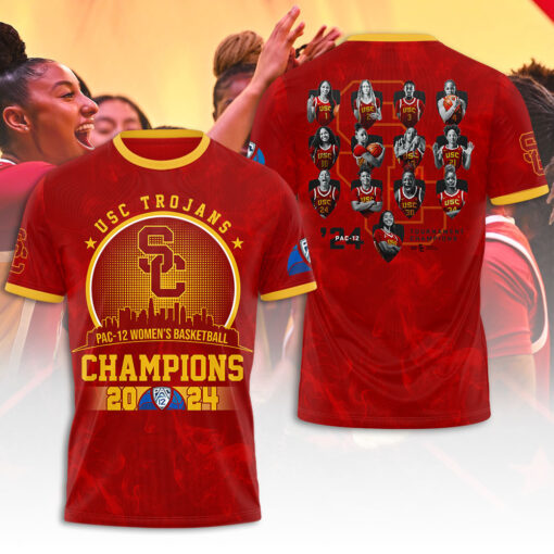 USC Trojans Pac 12 Womens Basketball T shirt OVS0524X