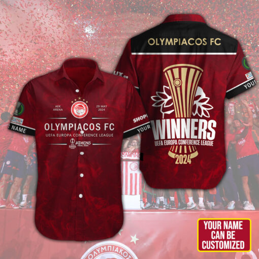 Customized Olympiacos FC Short Sleeve Dress Shirt OVS0624SN