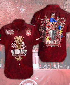 Olympiacos FC 5 Star Short Sleeve Dress Shirt OVS0624SJ