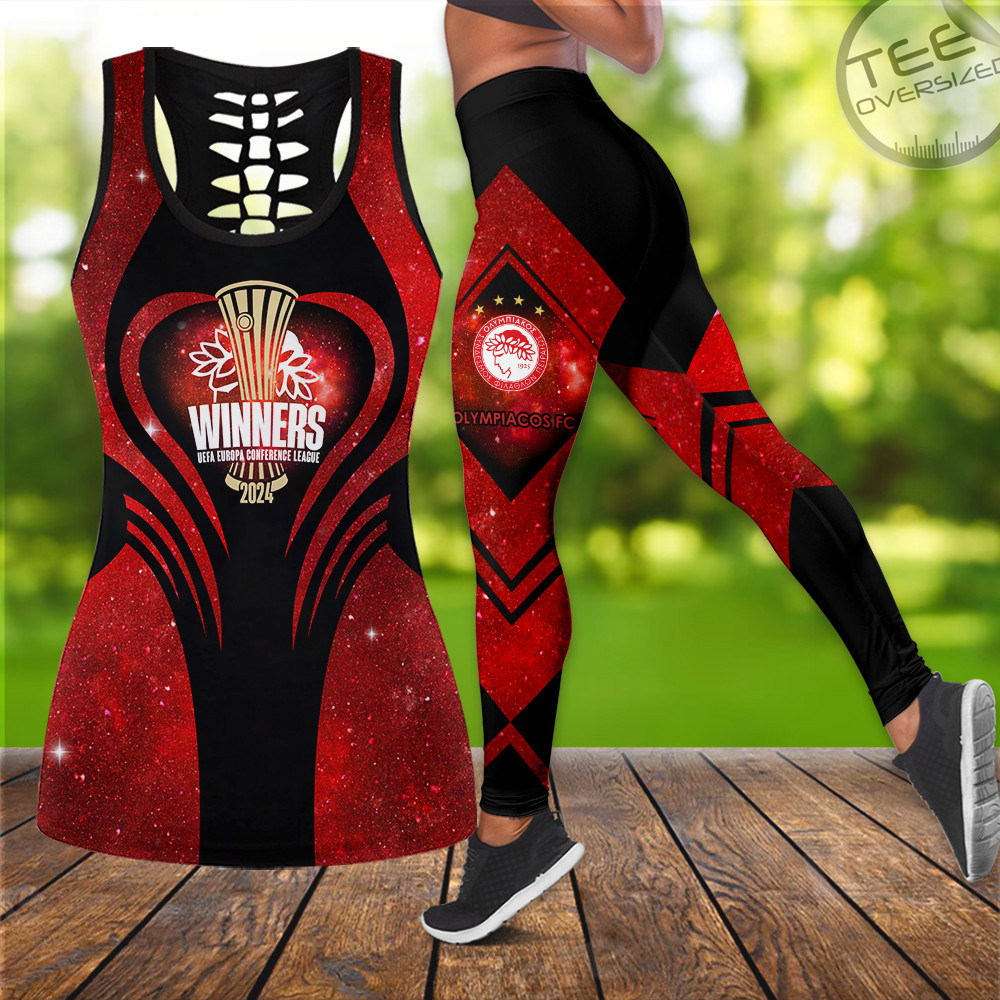 Olympiacos FC Red Black Tank Top Leggings OVS0624ZC 1