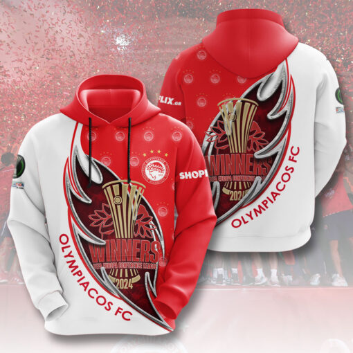 Olympiacos FC Red White Hoodie OVS0724J