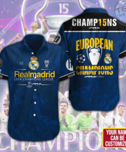 Personalized Real Madrid short sleeve dress shirt OVS0724SJ