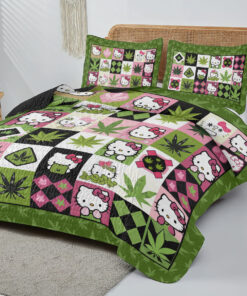 Hello Kitty x Weed Quilt bedding set duvet cover pillow shams OVS1024SB