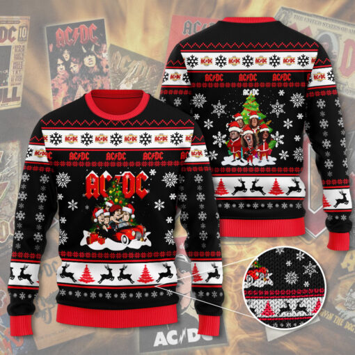 AC DC ugly sweater OVERSIZEDTEE 12