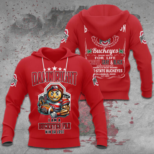 Ohio State Buckeyes Football Red Hoodie OVERSIZEDTEE 73