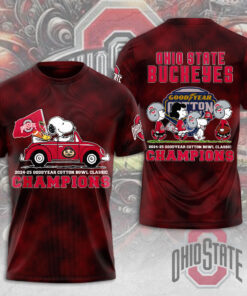 Peanuts x Ohio State Buckeyes T shirt OVERSIZEDTEE 84