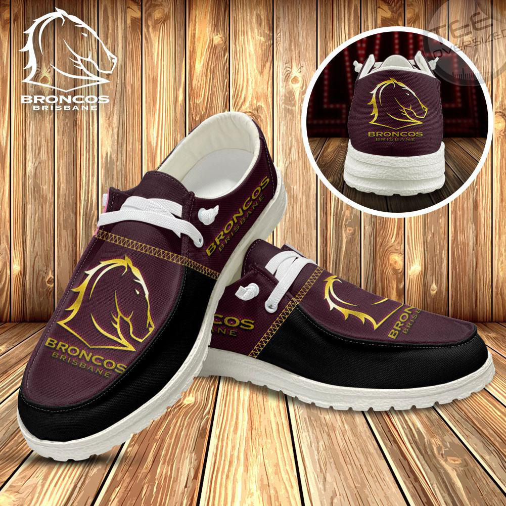 Brisbane Broncos Dudes Shoes Loafer Shoes White