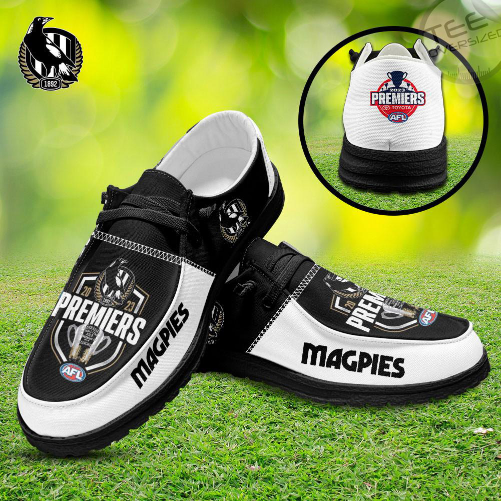 Collingwood FC Dudes Shoes Loafer Shoes Black