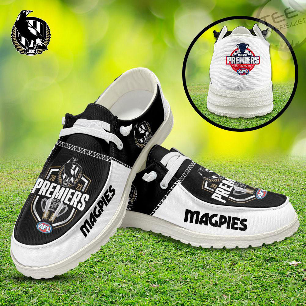 Collingwood FC Dudes Shoes Loafer Shoes White