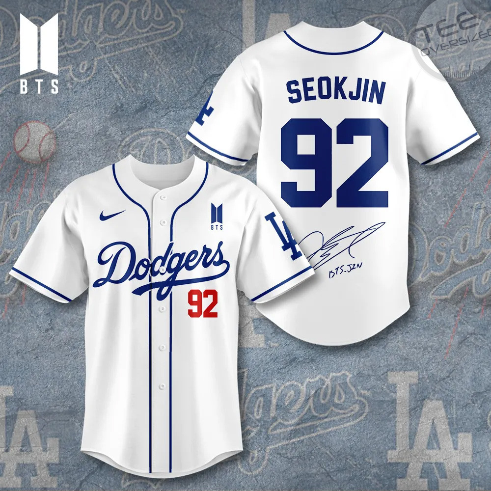Los Angeles Dodgers x BTS Seokjin Baseball Jersey