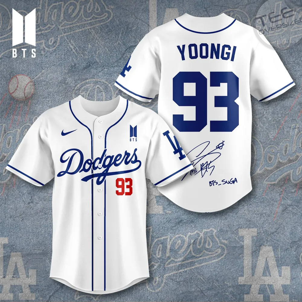 Los Angeles Dodgers x BTS Yoongi Baseball Jersey