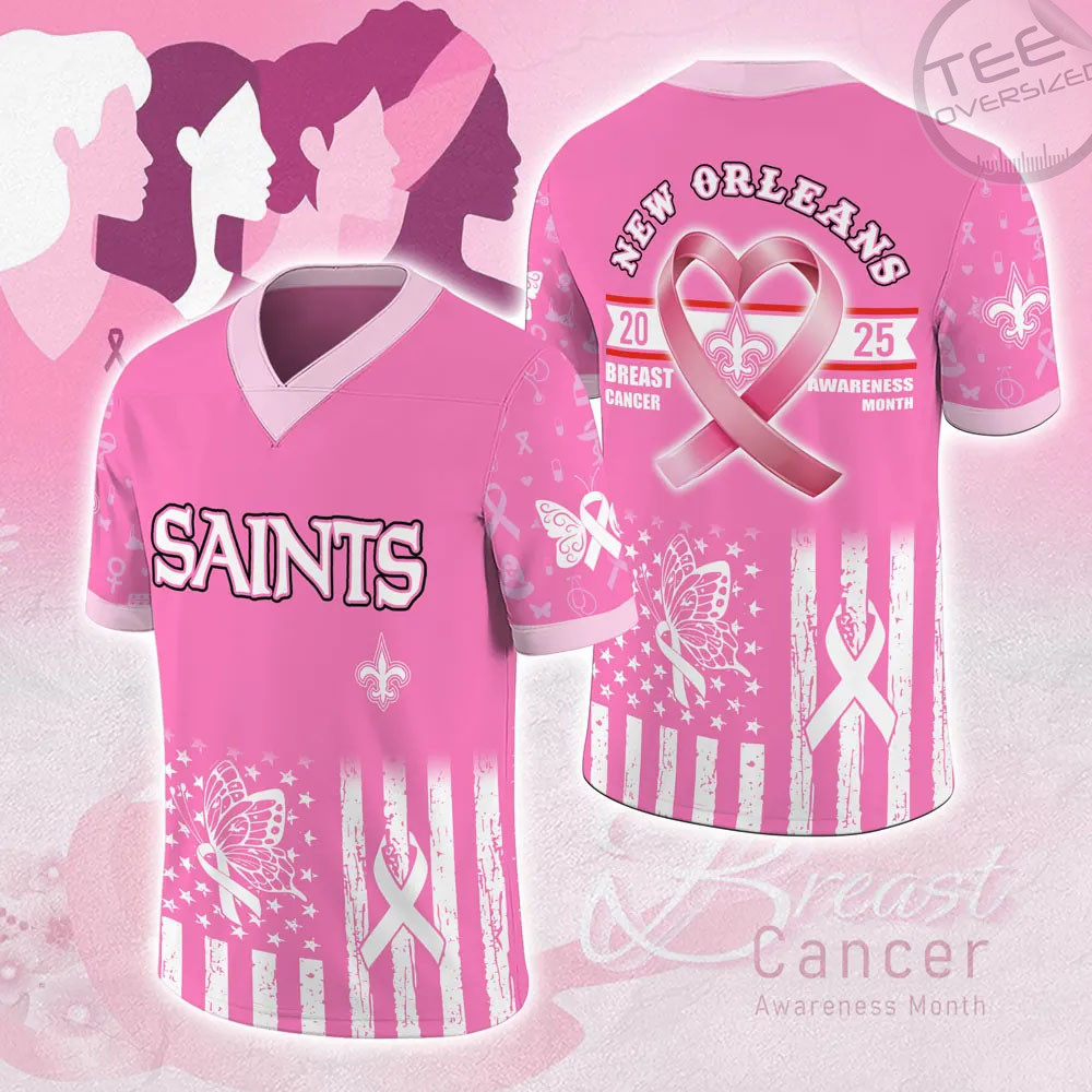 New Orleans Saints x Breast Cancer Awareness Football Jersey