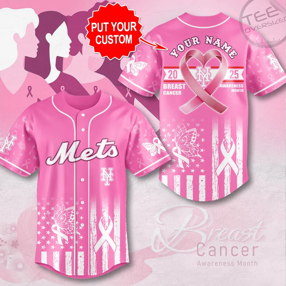 New York Mets x Breast Cancer Awareness Baseball Jersey