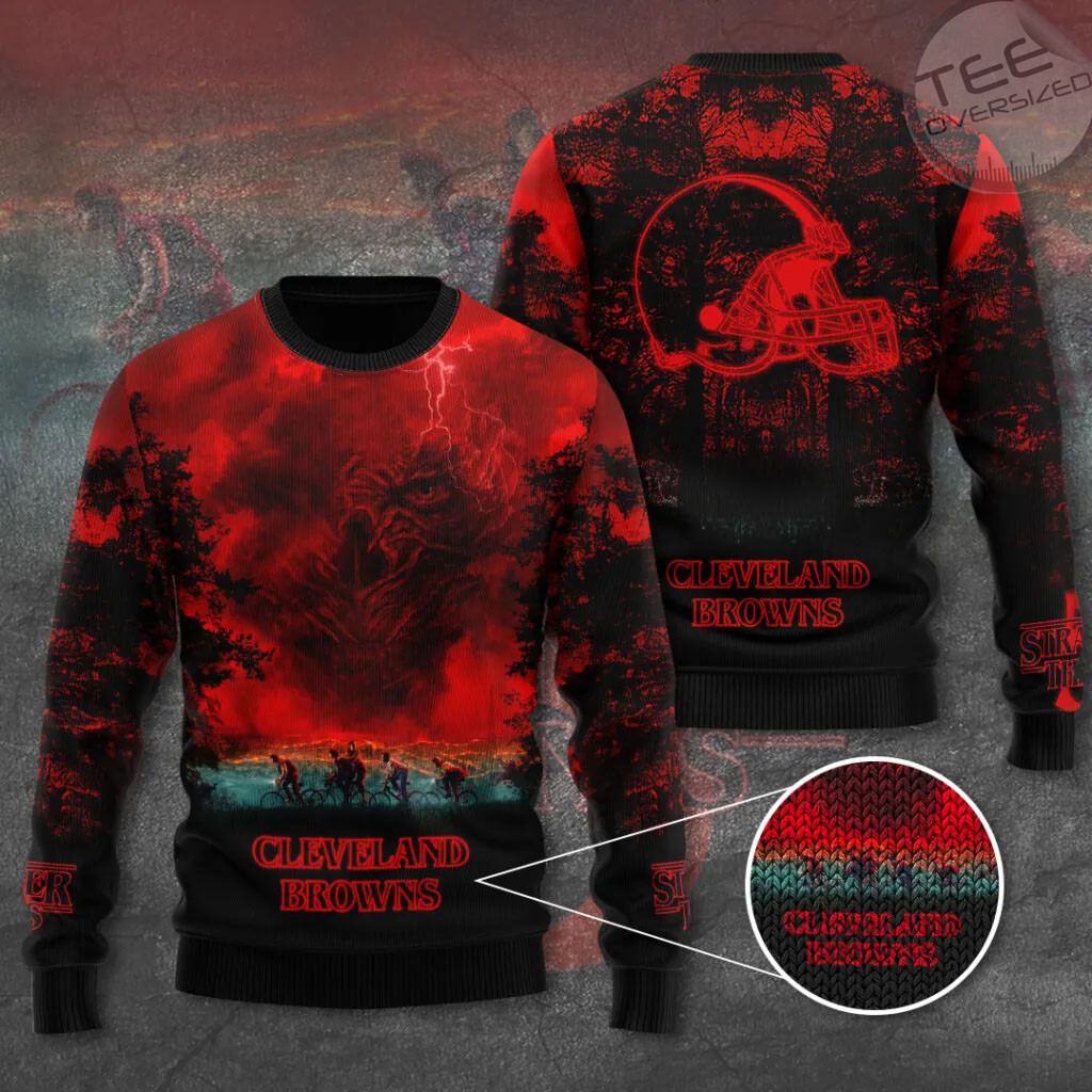 Cleveland Browns x Stranger Things Ugly Sweater