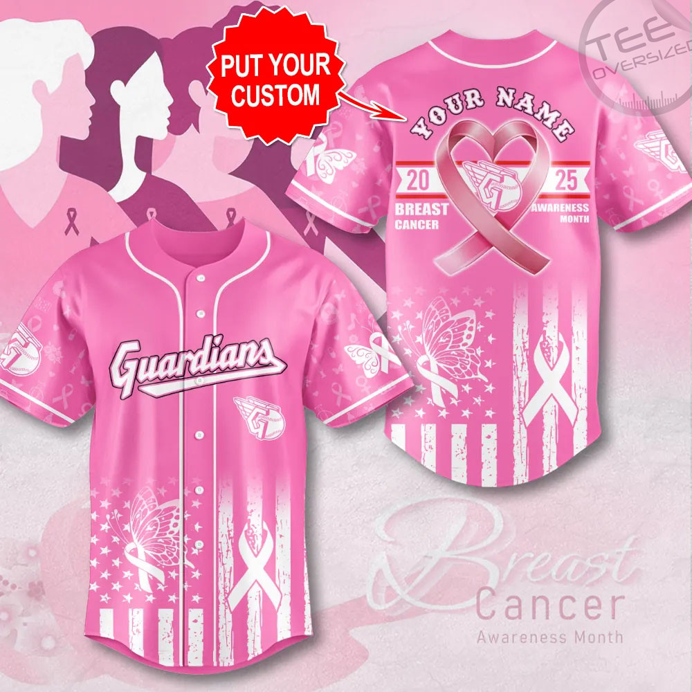 Cleveland Guardians x Breast Cancer Awareness Baseball Jersey
