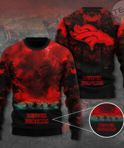 Denver Broncos x Stranger Things Ugly Sweater