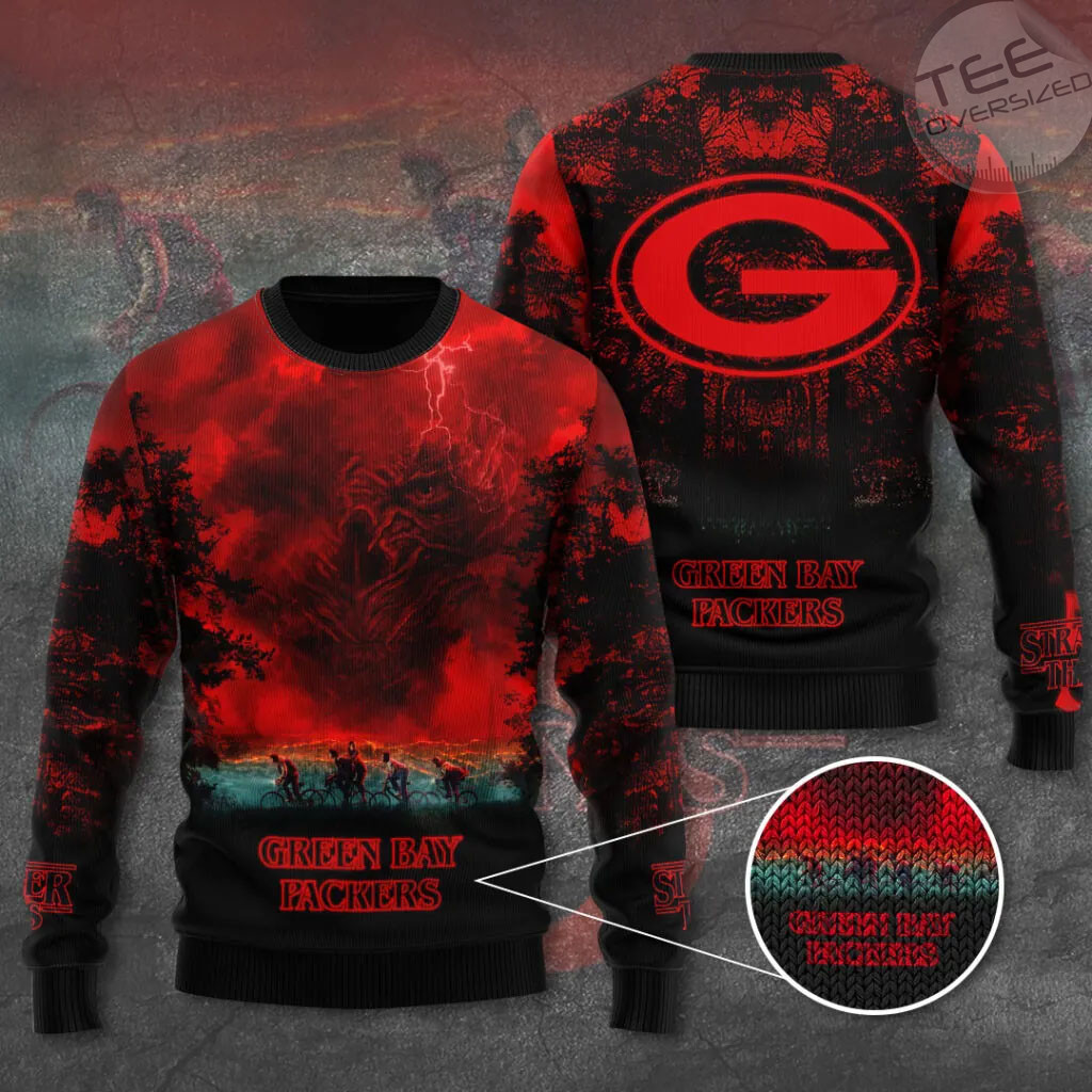Green Bay Packers x Stranger Things Ugly Sweater
