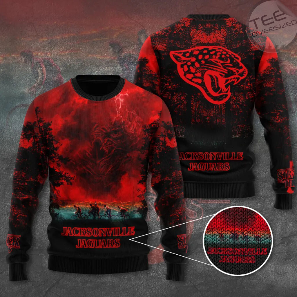 Jacksonville Jaguars x Stranger Things Ugly Sweater