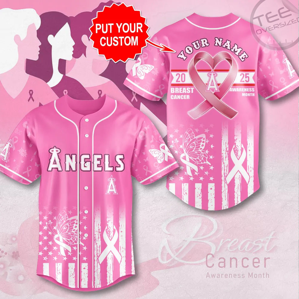 Los Angeles Angels x Breast Cancer Awareness Baseball Jersey