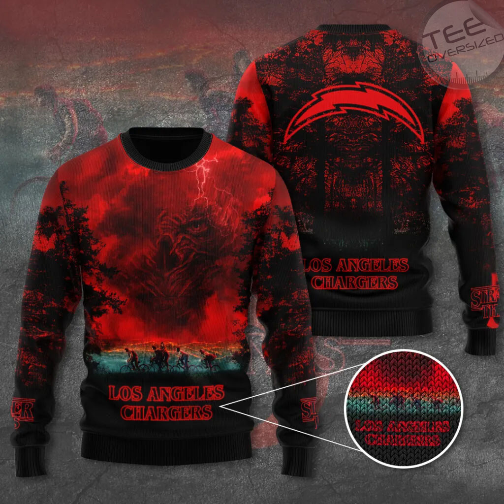 Los Angeles Chargers x Stranger Things Ugly Sweater