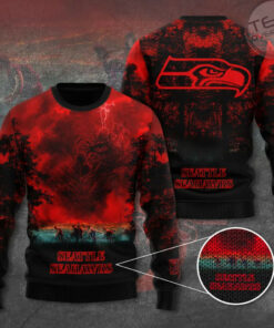 Seattle Seahawks x Stranger Things Ugly Sweater