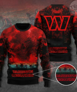 Washington Commanders x Stranger Things Ugly Sweater