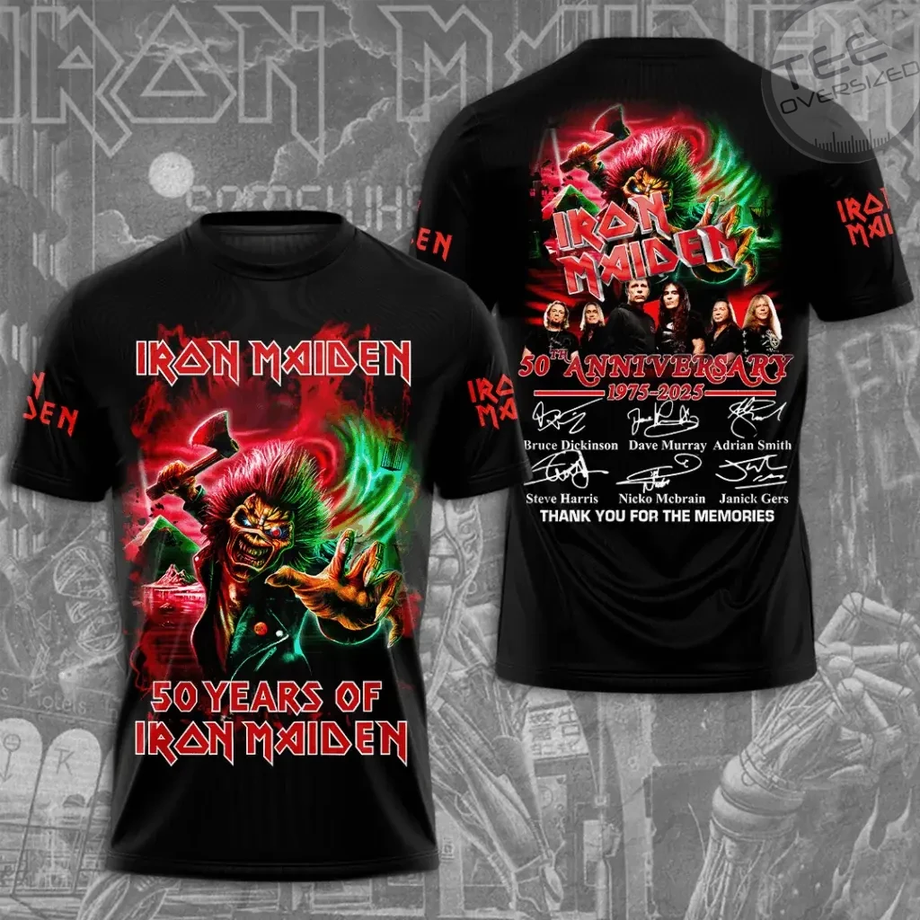 Best sellers Iron Maiden 50th Anniversary T shirt 01