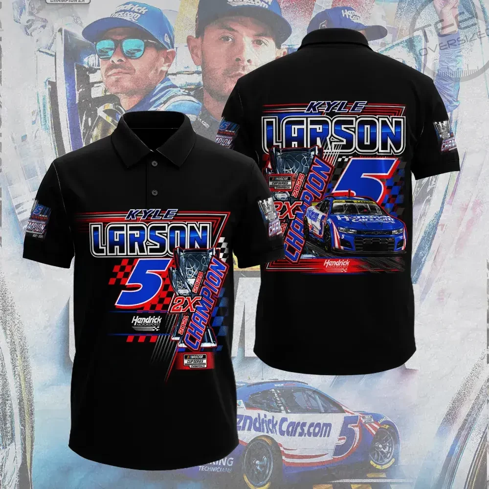 Best sellers Kyle Larson polo shirt 01