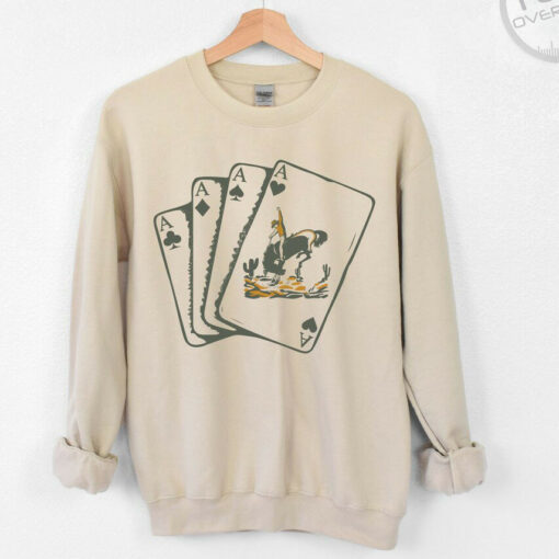 4 Ace Cards Oversized Sweatshirt Sand