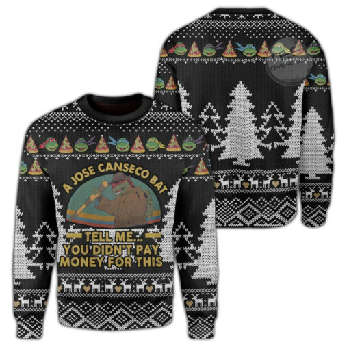 A Jose Canseco Bat Tell Me You Didnt Pay Money For This Ugly Christmas 3D Sweater