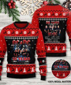 AC DC 50 Years 3D Ugly Sweater